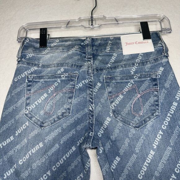 Juicy Couture Kids A/O Logo Print Straight Jeans Medium Wash Size 8 - Picture 5 of 8